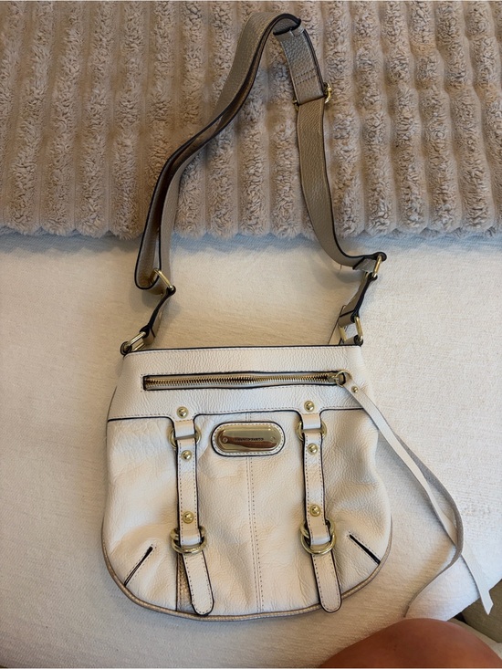 Franco Sarto Handbags - Franco Sarto Cream Crossbody Bag with Gold Hardware